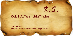Koblász Sándor névjegykártya